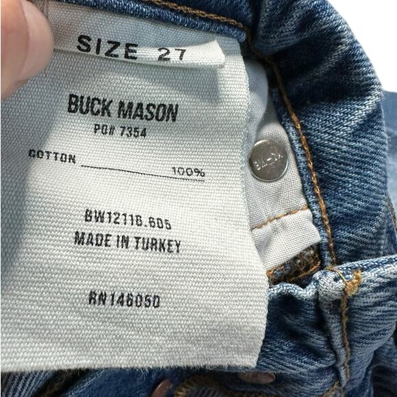 BUCK MASON Jet Set Jean Ridge Twill 11 Oz Cotton Bootcut Denim Jeans Women's 27 - Picture 4 of 11